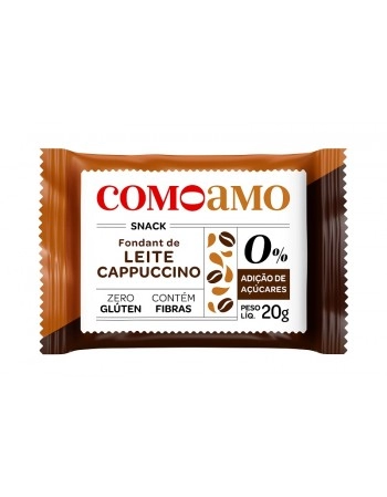 Fondant de Leite Cappuccino Zero - ComoAmo - Display 16 X 20g